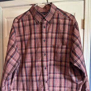 Roundtree & Yorke Men's Long Sleeve Shirt Sz L Plaid